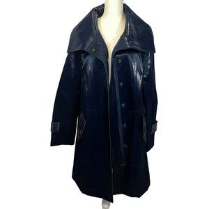 Show stopper! Per Se by Carlisle Blue Coated or Waxed Denim Topper Coat …